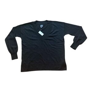 Gap Mens Black Linen Blend V-Neck Sweater XS New NWT Lightweight Knit